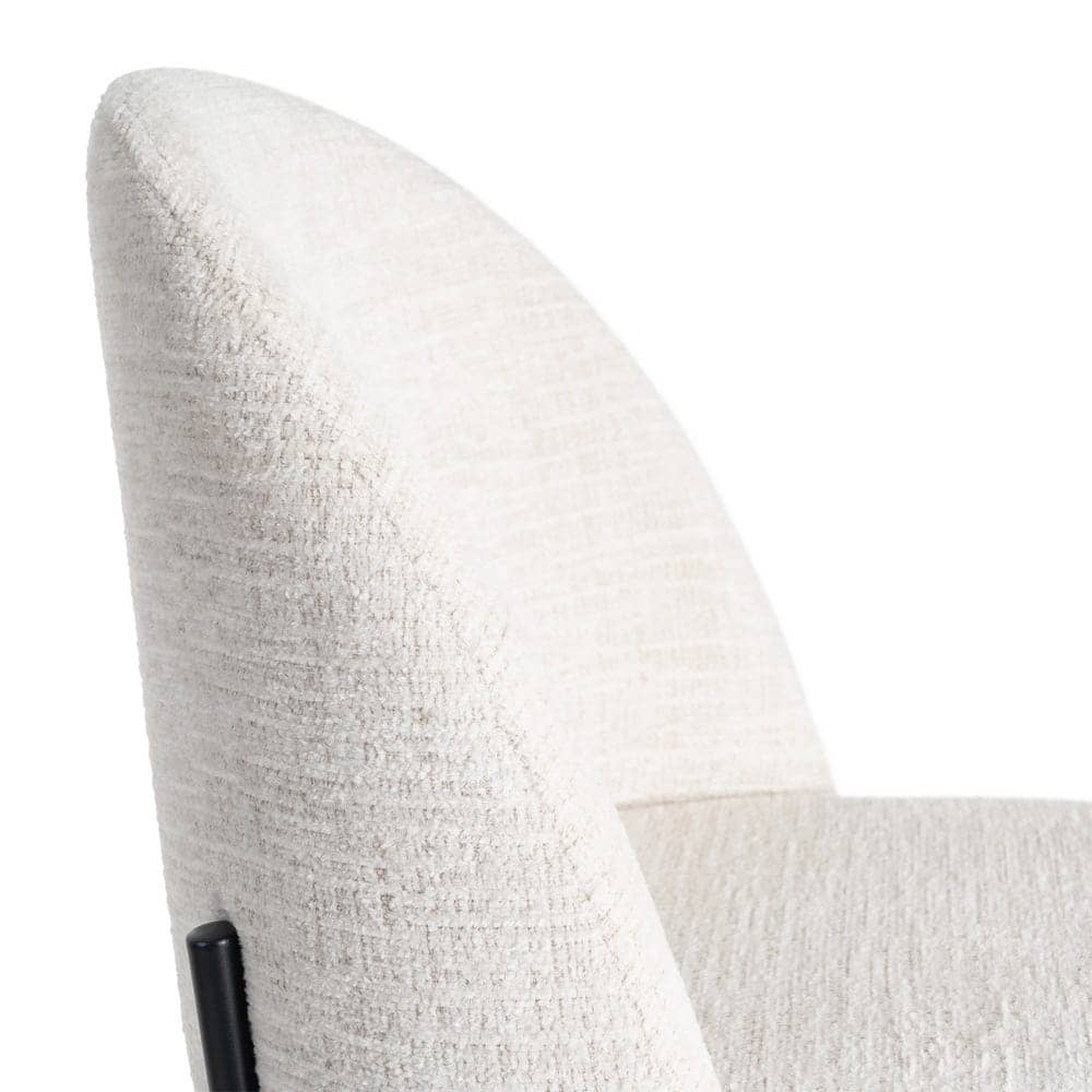 Silla Crema Tejido-Metal con Patas de Hierro Negro 49x48x80 cm - Imagen 6