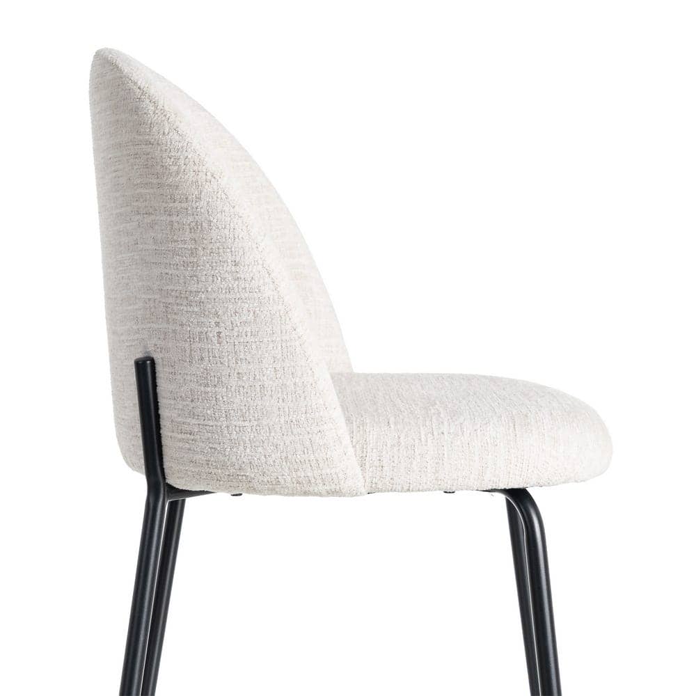 Silla Crema Tejido-Metal con Patas de Hierro Negro 49x48x80 cm - Imagen 7