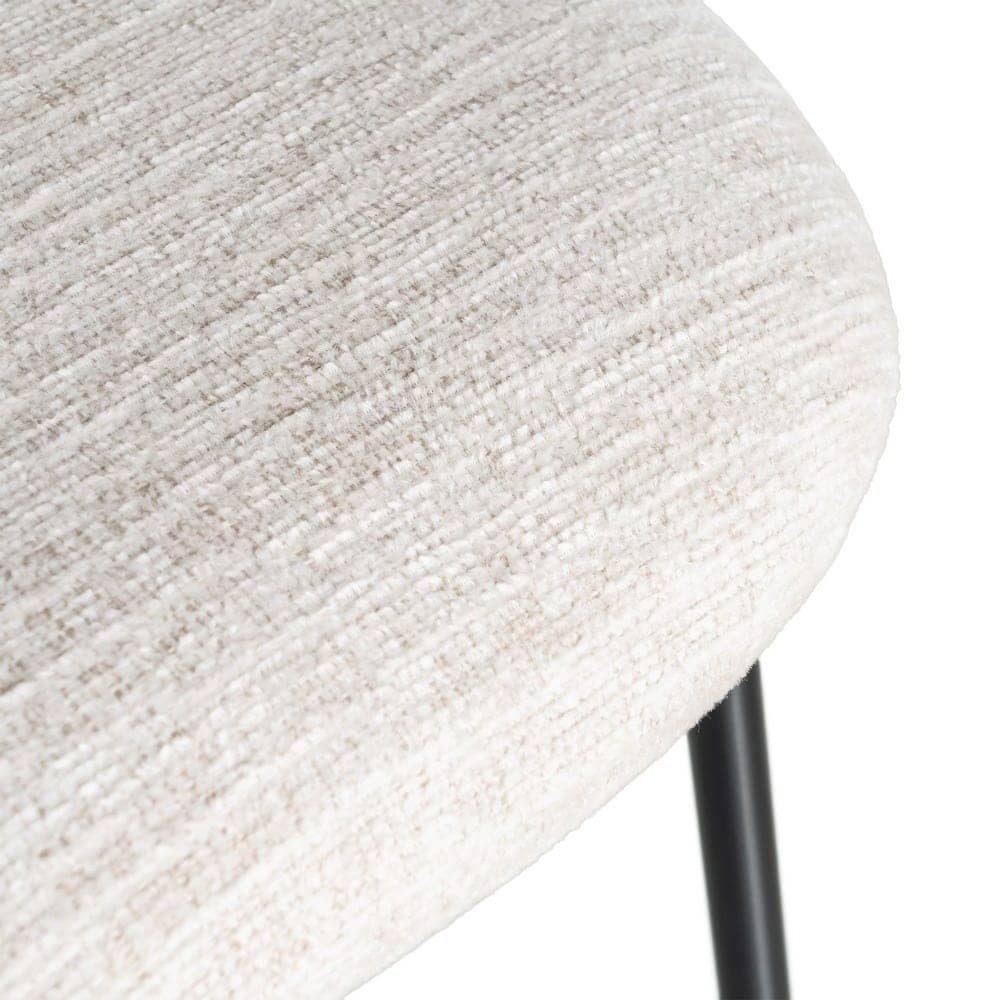 Silla Crema Tejido-Metal con Patas de Hierro Negro 49x48x80 cm - Imagen 9
