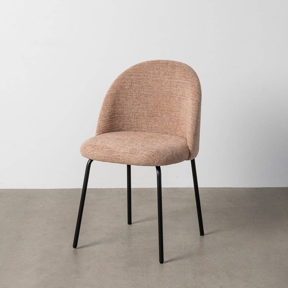 Silla Rosa Tejido-Metal con Patas de Hierro Negro - 49x48x80 cm - Imagen 11