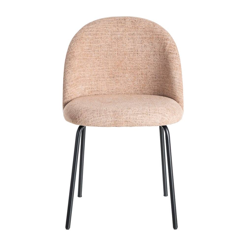 Silla Rosa Tejido-Metal con Patas de Hierro Negro - 49x48x80 cm - Imagen 2