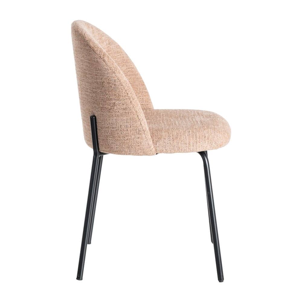 Silla Rosa Tejido-Metal con Patas de Hierro Negro - 49x48x80 cm - Imagen 3