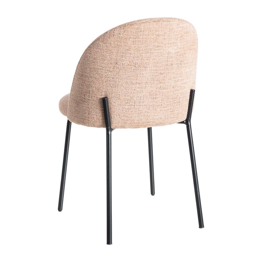 Silla Rosa Tejido-Metal con Patas de Hierro Negro - 49x48x80 cm - Imagen 4