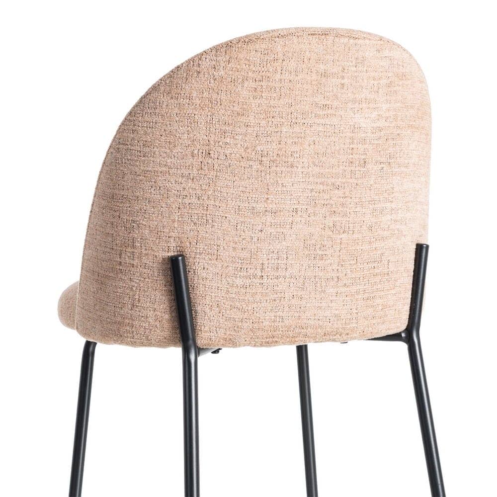 Silla Rosa Tejido-Metal con Patas de Hierro Negro - 49x48x80 cm - Imagen 5