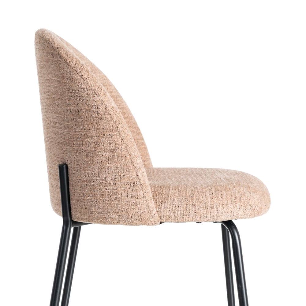 Silla Rosa Tejido-Metal con Patas de Hierro Negro - 49x48x80 cm - Imagen 7