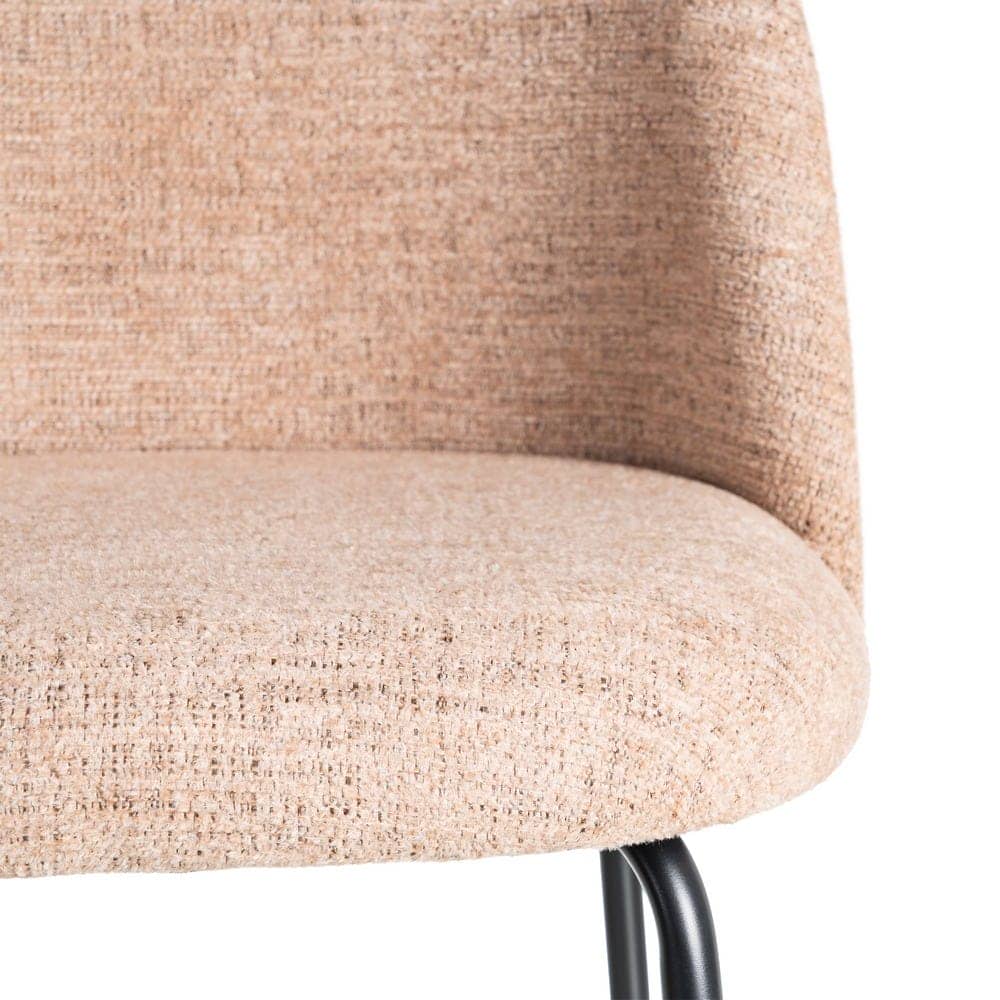 Silla Rosa Tejido-Metal con Patas de Hierro Negro - 49x48x80 cm - Imagen 8