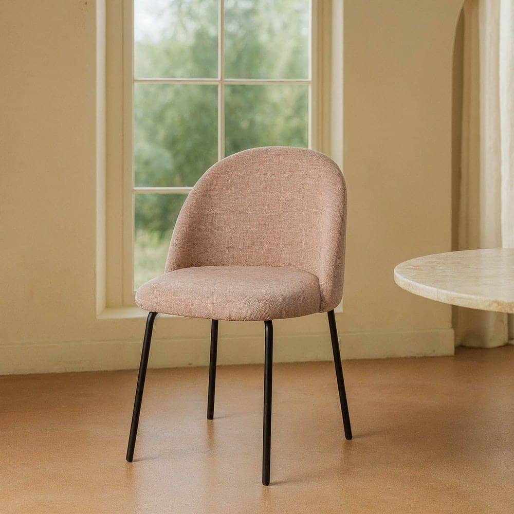 Silla Rosa Tejido-Metal con Patas de Hierro Negro - 49x48x80 cm - Imagen 12