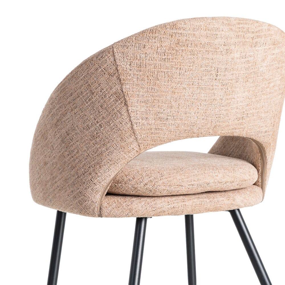 Silla Rosa Tejido y Metal con Cojín Desenfundable 67,5x47x79,5 cm - Imagen 5