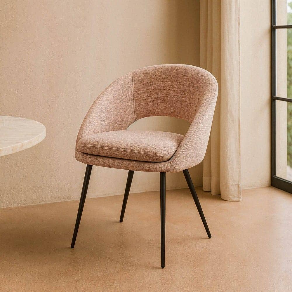 Silla Rosa Tejido y Metal con Cojín Desenfundable 67,5x47x79,5 cm - Imagen 12