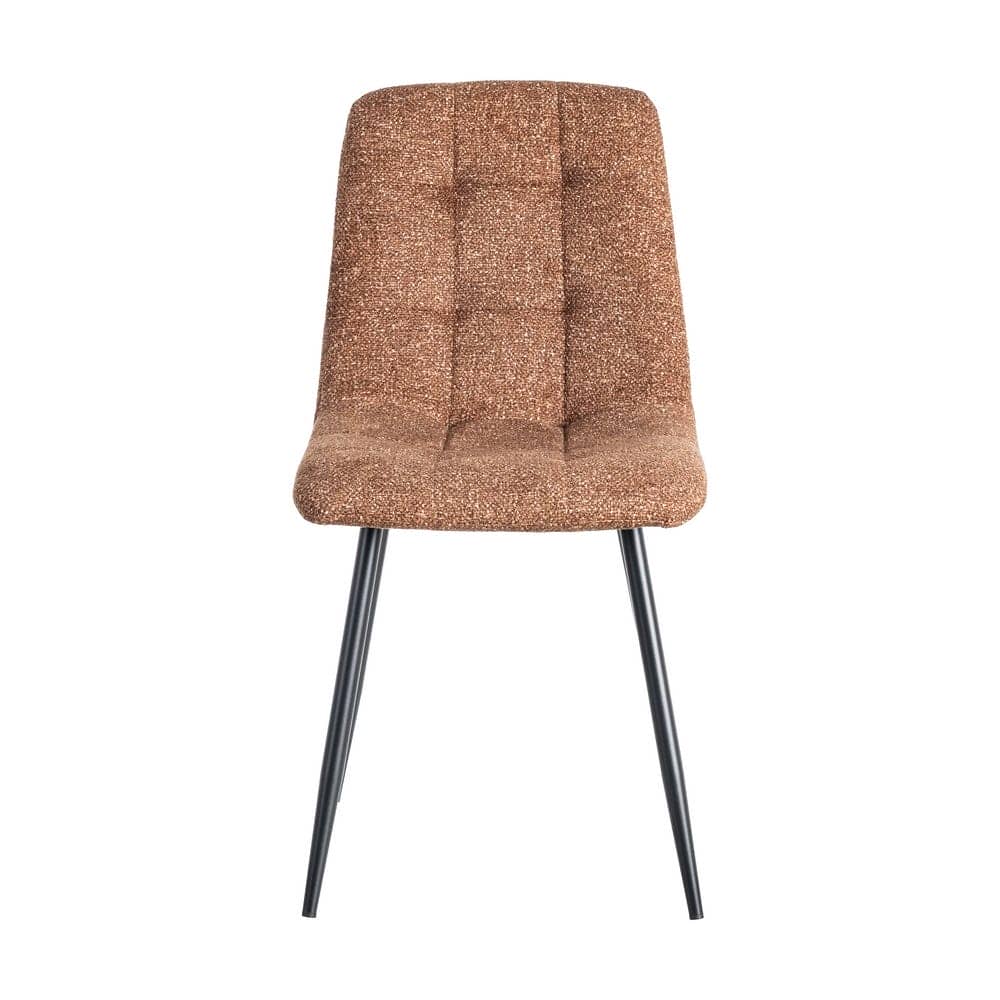 Silla Jaspeada Ocre Tejido 100% Poliéster y Patas de Hierro 44x52x86 cm - Imagen 2