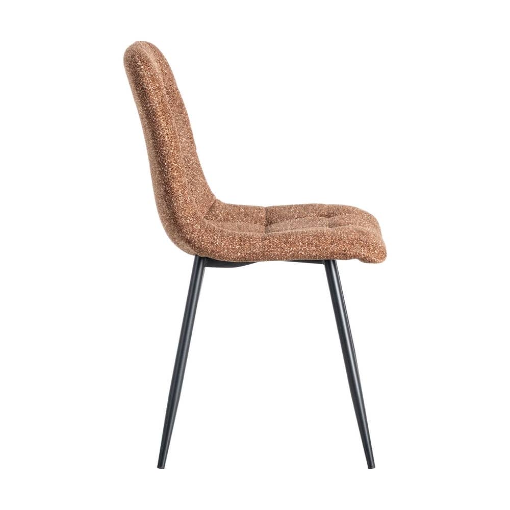 Silla Jaspeada Ocre Tejido 100% Poliéster y Patas de Hierro 44x52x86 cm - Imagen 3