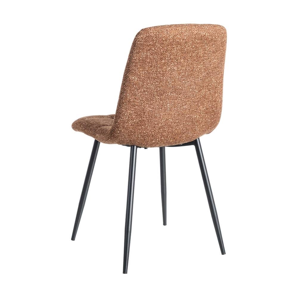 Silla Jaspeada Ocre Tejido 100% Poliéster y Patas de Hierro 44x52x86 cm - Imagen 4