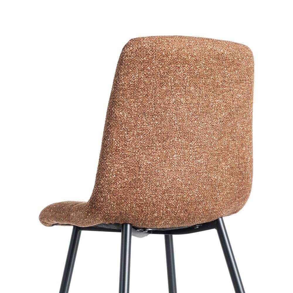 Silla Jaspeada Ocre Tejido 100% Poliéster y Patas de Hierro 44x52x86 cm - Imagen 5