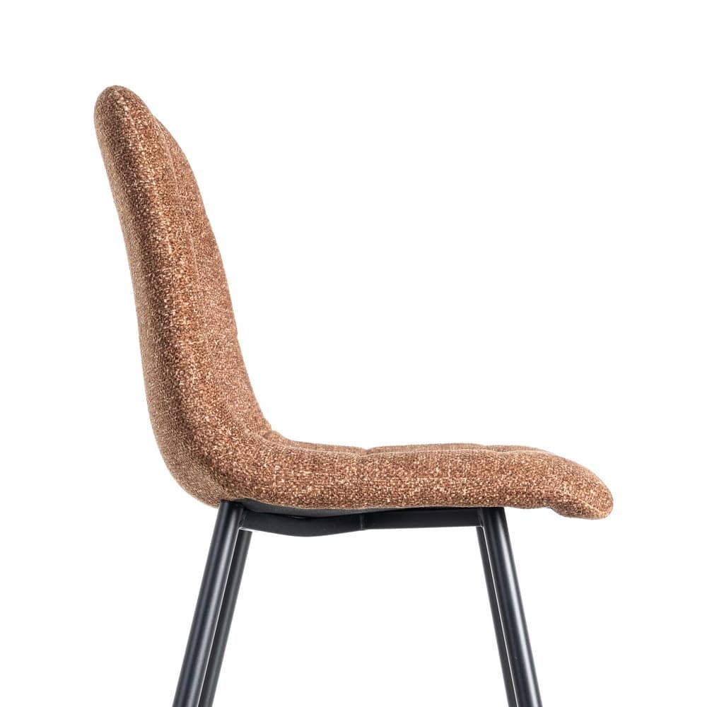 Silla Jaspeada Ocre Tejido 100% Poliéster y Patas de Hierro 44x52x86 cm - Imagen 6