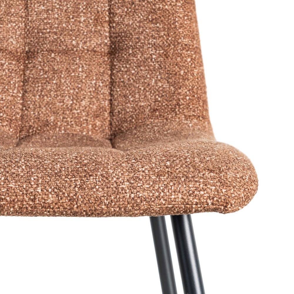 Silla Jaspeada Ocre Tejido 100% Poliéster y Patas de Hierro 44x52x86 cm - Imagen 8