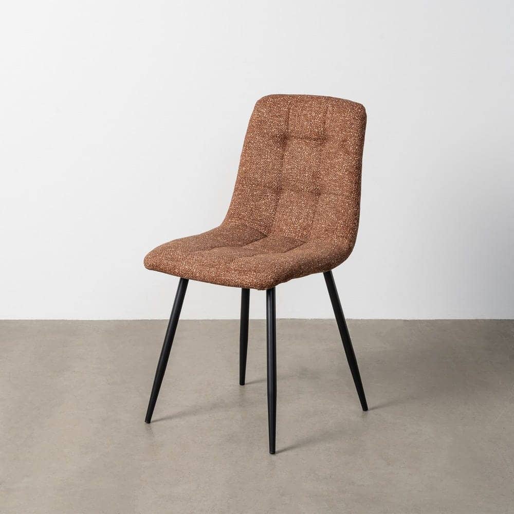 Silla Jaspeada Ocre Tejido 100% Poliéster y Patas de Hierro 44x52x86 cm - Imagen 12