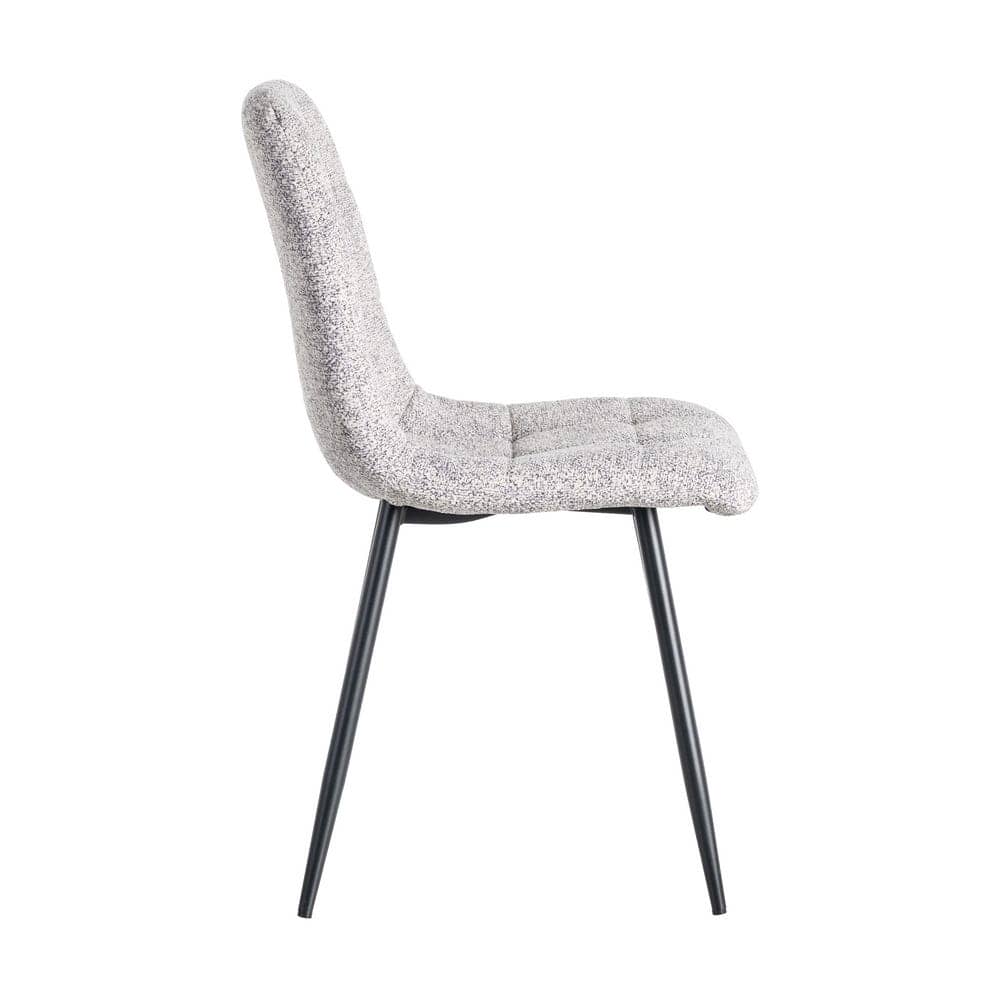 Silla Jaspeada Gris-Blanco de Tejido y Metal 44x52x86 cm - Imagen 3