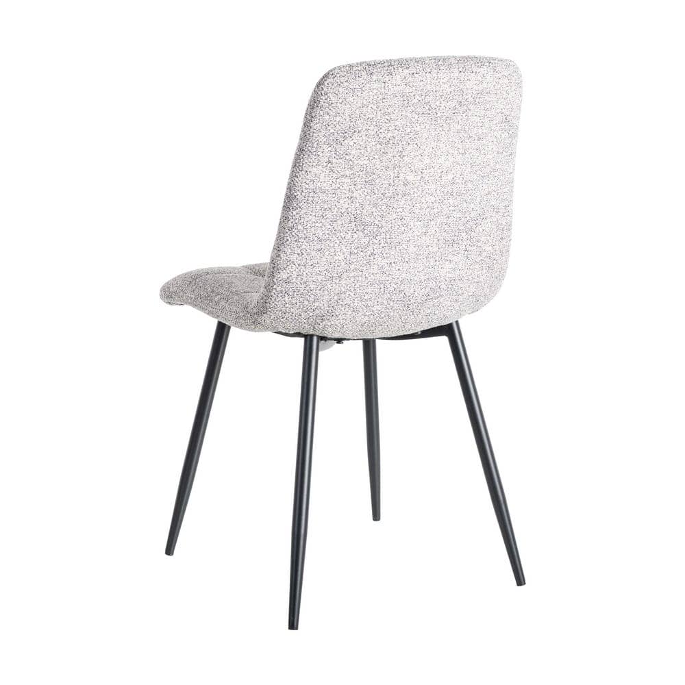 Silla Jaspeada Gris-Blanco de Tejido y Metal 44x52x86 cm - Imagen 4