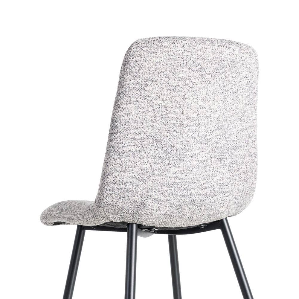 Silla Jaspeada Gris-Blanco de Tejido y Metal 44x52x86 cm - Imagen 5