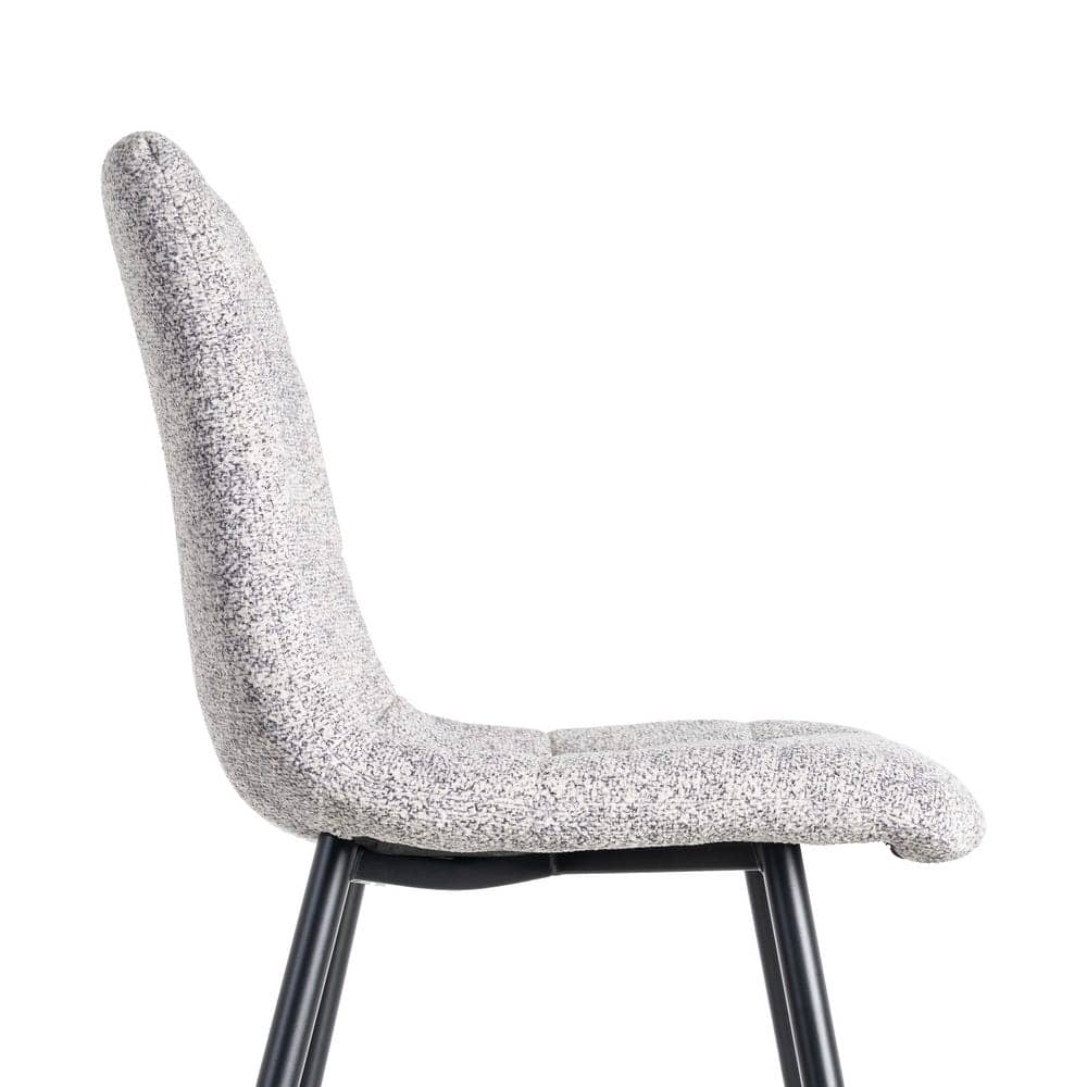 Silla Jaspeada Gris-Blanco de Tejido y Metal 44x52x86 cm - Imagen 6