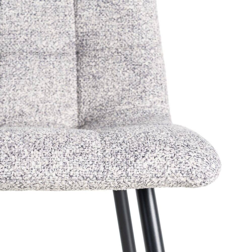 Silla Jaspeada Gris-Blanco de Tejido y Metal 44x52x86 cm - Imagen 8
