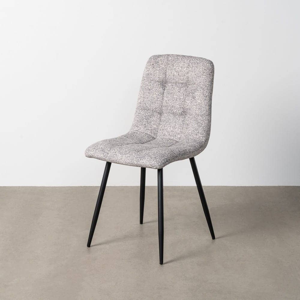 Silla Jaspeada Gris-Blanco de Tejido y Metal 44x52x86 cm - Imagen 12