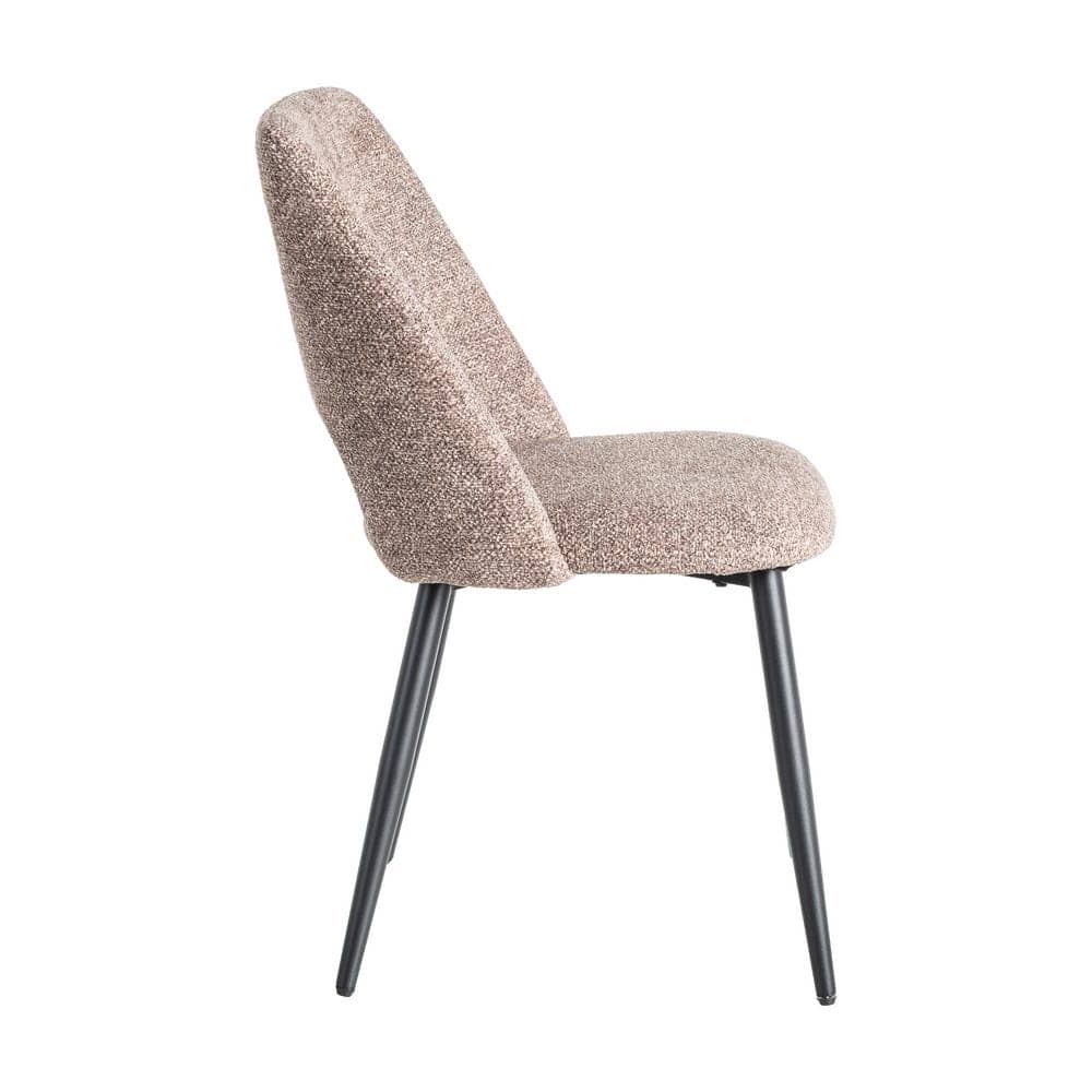 Silla Jaspeada Taupe Tejido 100% Poliéster y Patas de Hierro 50x57x81 cm - Imagen 3