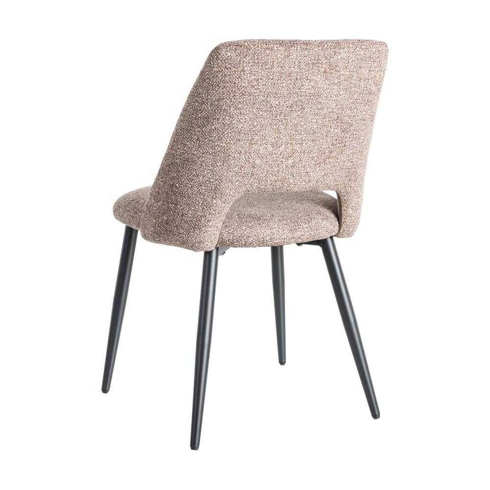 Silla Jaspeada Taupe Tejido 100% Poliéster y Patas de Hierro 50x57x81 cm - Imagen 4