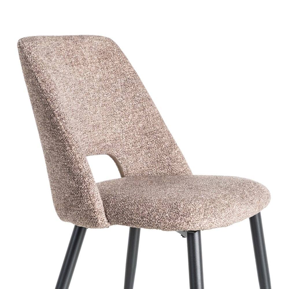 Silla Jaspeada Taupe Tejido 100% Poliéster y Patas de Hierro 50x57x81 cm - Imagen 6