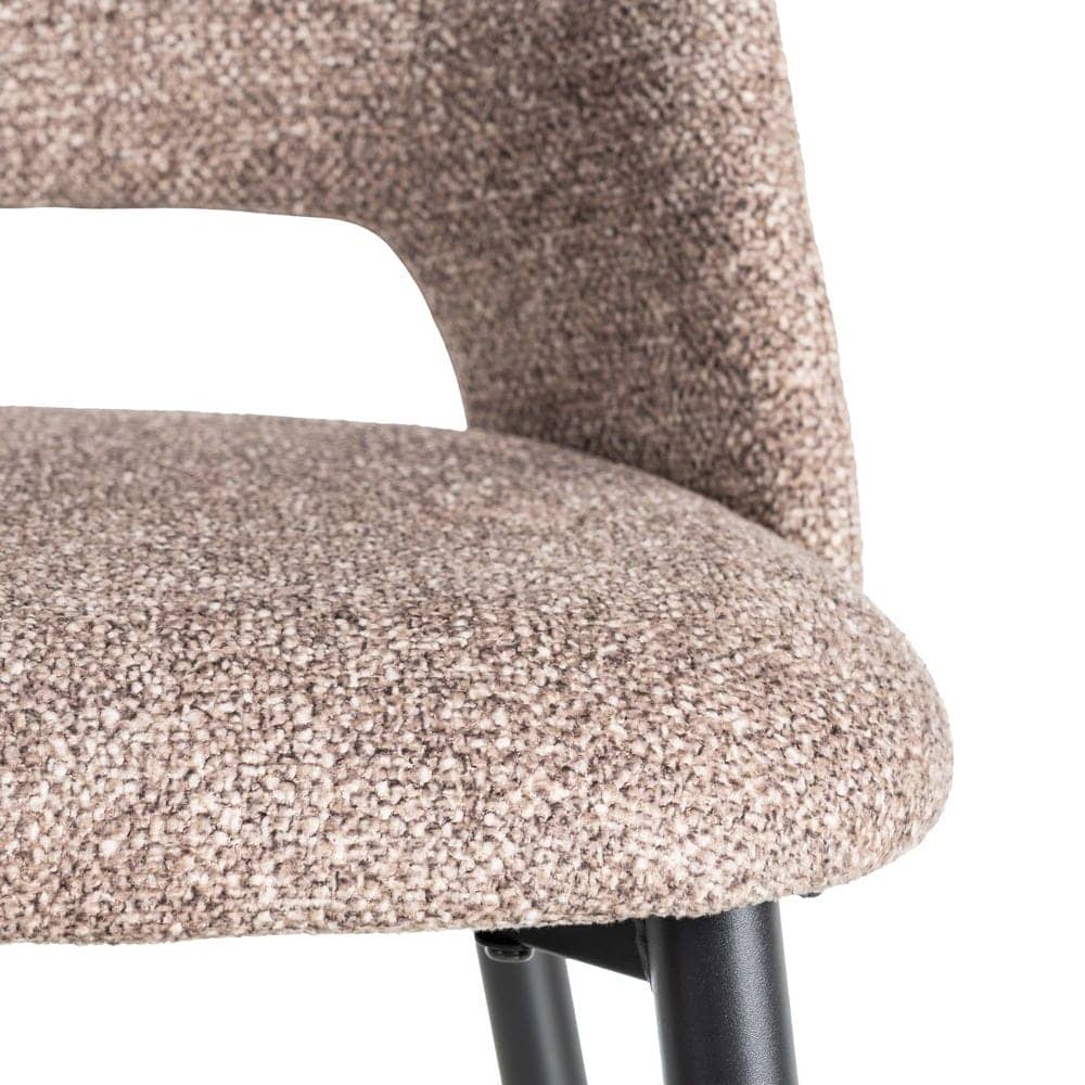 Silla Jaspeada Taupe Tejido 100% Poliéster y Patas de Hierro 50x57x81 cm - Imagen 8