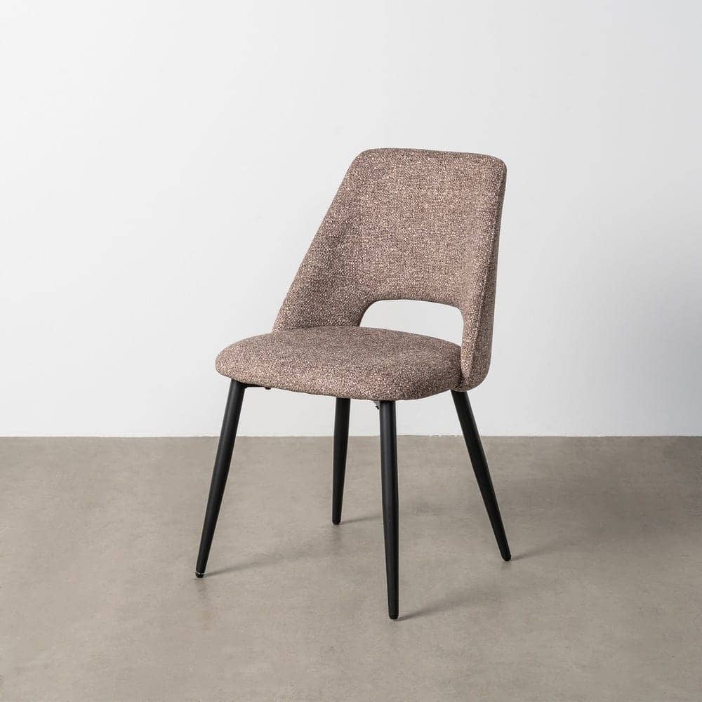 Silla Jaspeada Taupe Tejido 100% Poliéster y Patas de Hierro 50x57x81 cm - Imagen 12