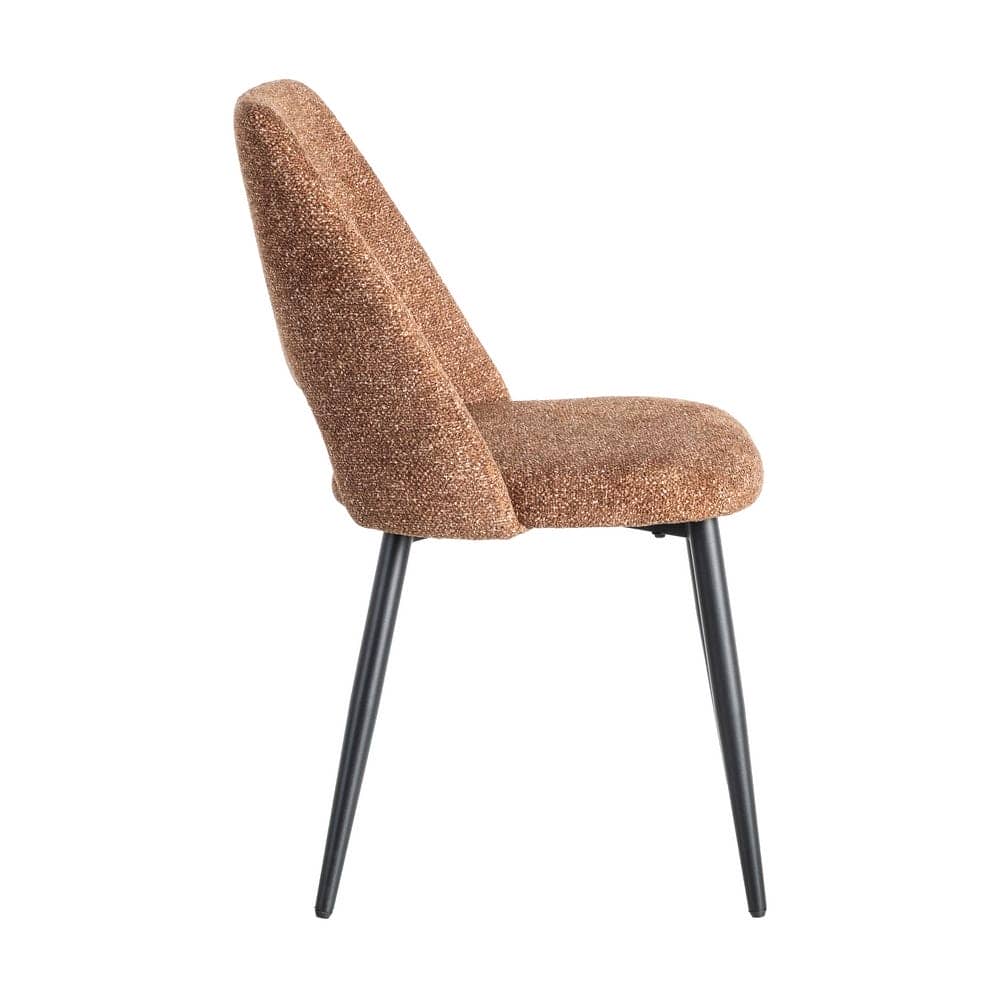 Silla Jaspeada Ocre Tejido 100% Poliéster y Patas de Hierro 50x57x81 cm - Imagen 3