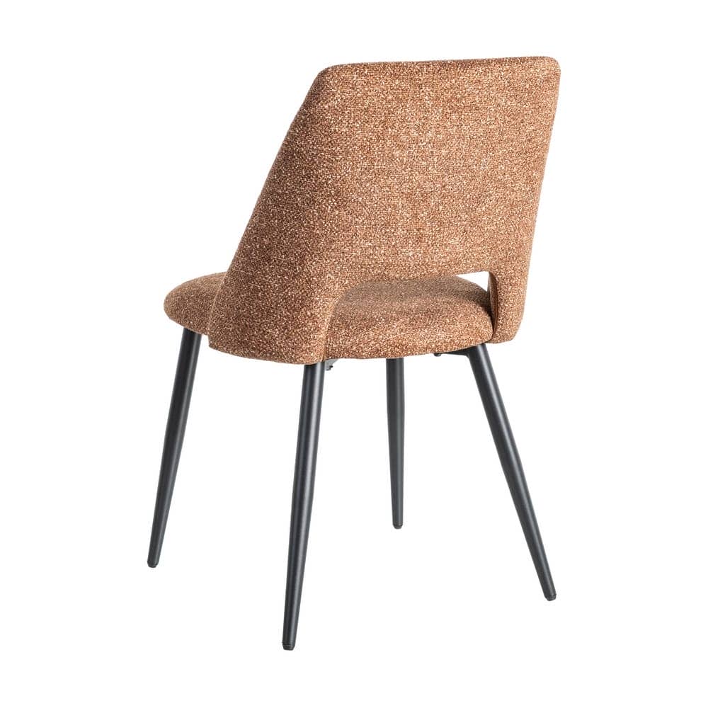 Silla Jaspeada Ocre Tejido 100% Poliéster y Patas de Hierro 50x57x81 cm - Imagen 4