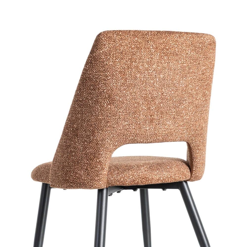 Silla Jaspeada Ocre Tejido 100% Poliéster y Patas de Hierro 50x57x81 cm - Imagen 5