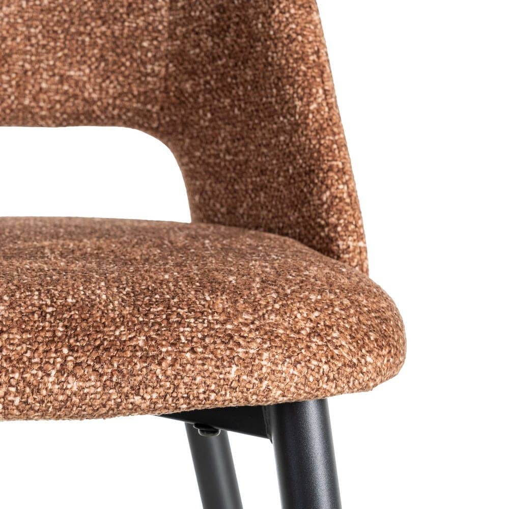 Silla Jaspeada Ocre Tejido 100% Poliéster y Patas de Hierro 50x57x81 cm - Imagen 8