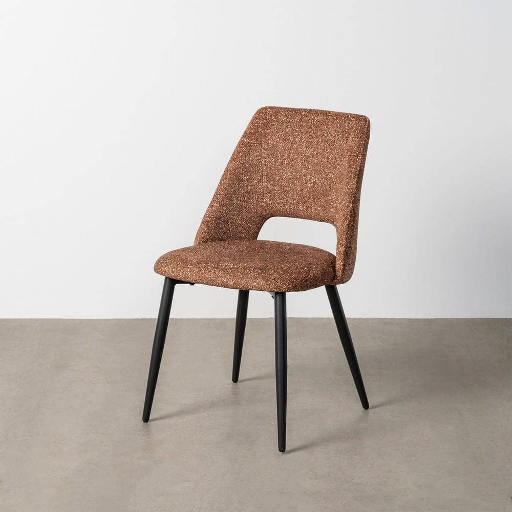 Silla Jaspeada Ocre Tejido 100% Poliéster y Patas de Hierro 50x57x81 cm - Imagen 12