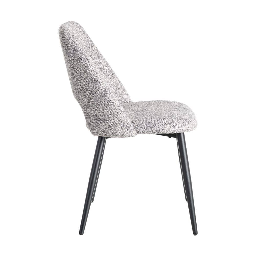 Silla Jaspeada Gris-Blanco Tejido 100% Poliéster y Patas de Hierro 50x57x81 cm - Imagen 3