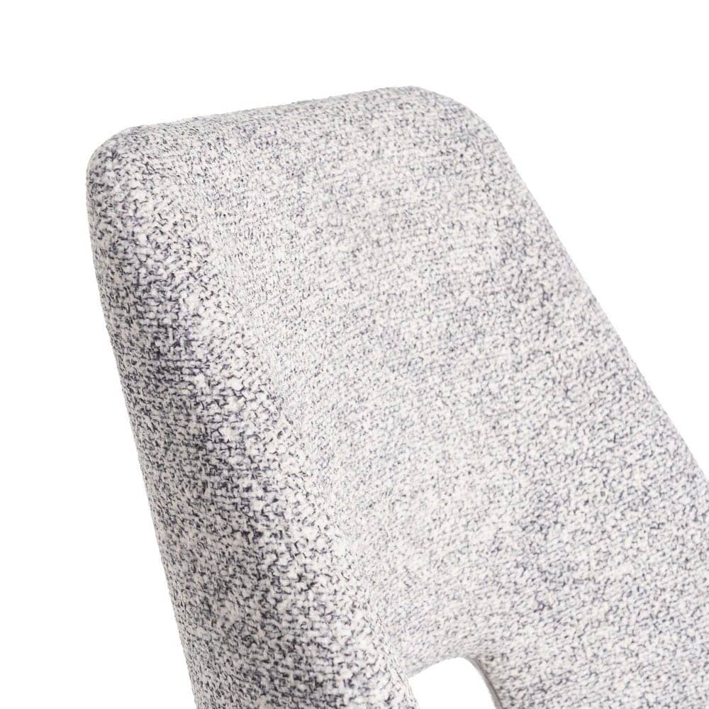 Silla Jaspeada Gris-Blanco Tejido 100% Poliéster y Patas de Hierro 50x57x81 cm - Imagen 7
