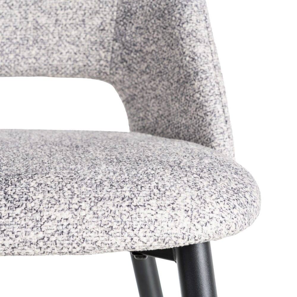 Silla Jaspeada Gris-Blanco Tejido 100% Poliéster y Patas de Hierro 50x57x81 cm - Imagen 8