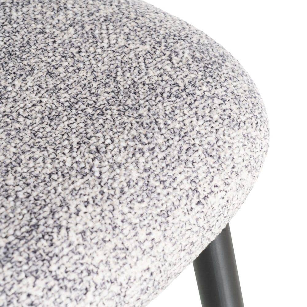 Silla Jaspeada Gris-Blanco Tejido 100% Poliéster y Patas de Hierro 50x57x81 cm - Imagen 10