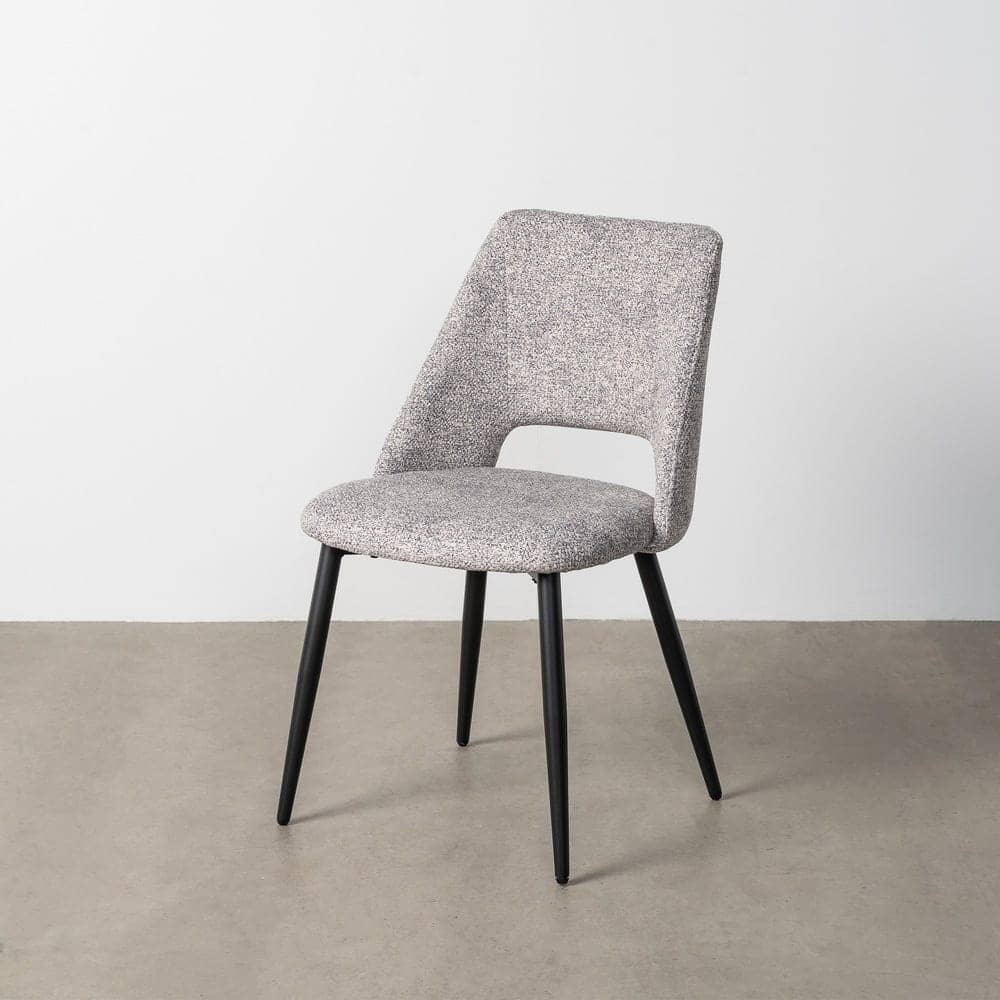 Silla Jaspeada Gris-Blanco Tejido 100% Poliéster y Patas de Hierro 50x57x81 cm - Imagen 12