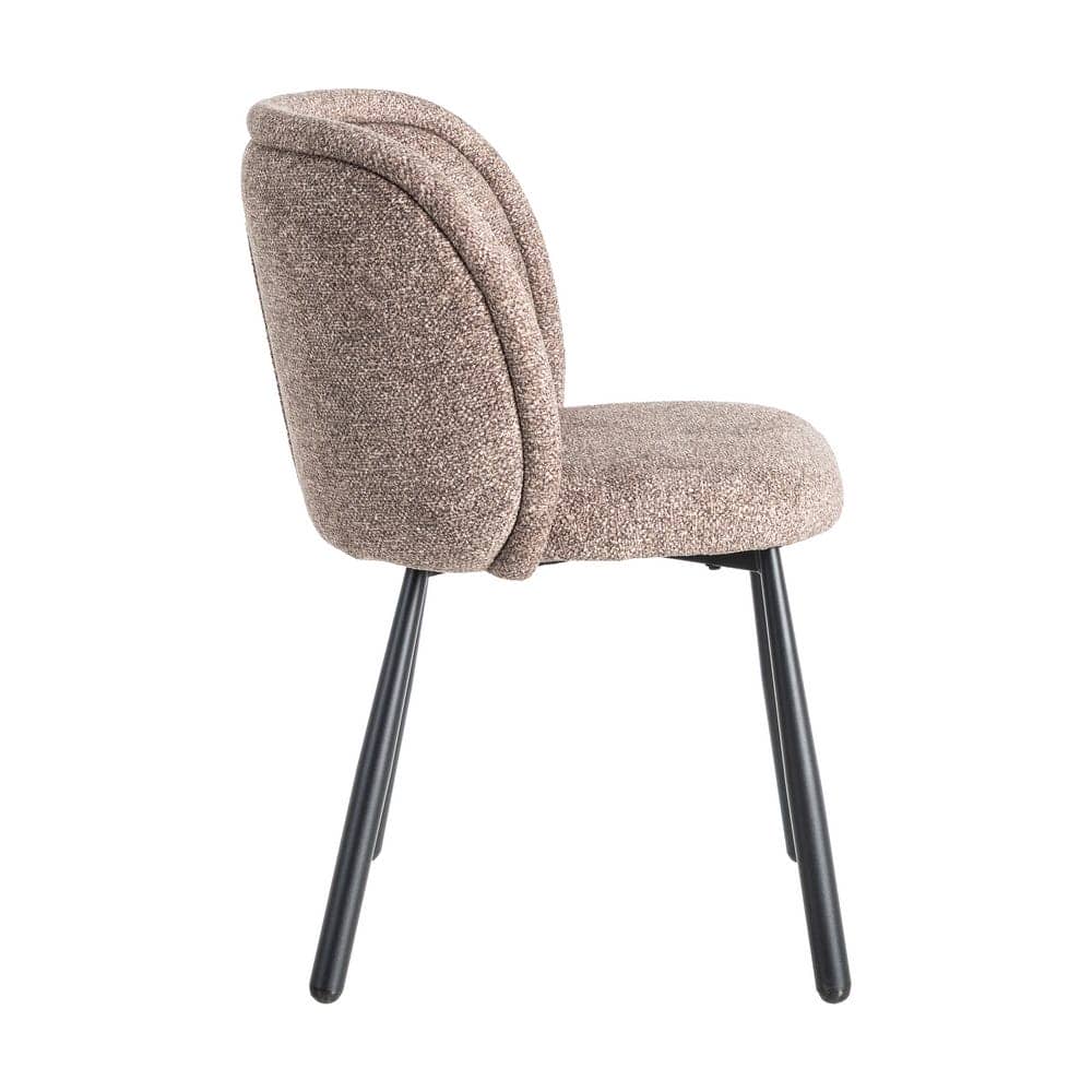 Silla Jaspeada Taupe Tejido 100% Poliéster y Patas de Hierro 56x56x78 cm - Imagen 3