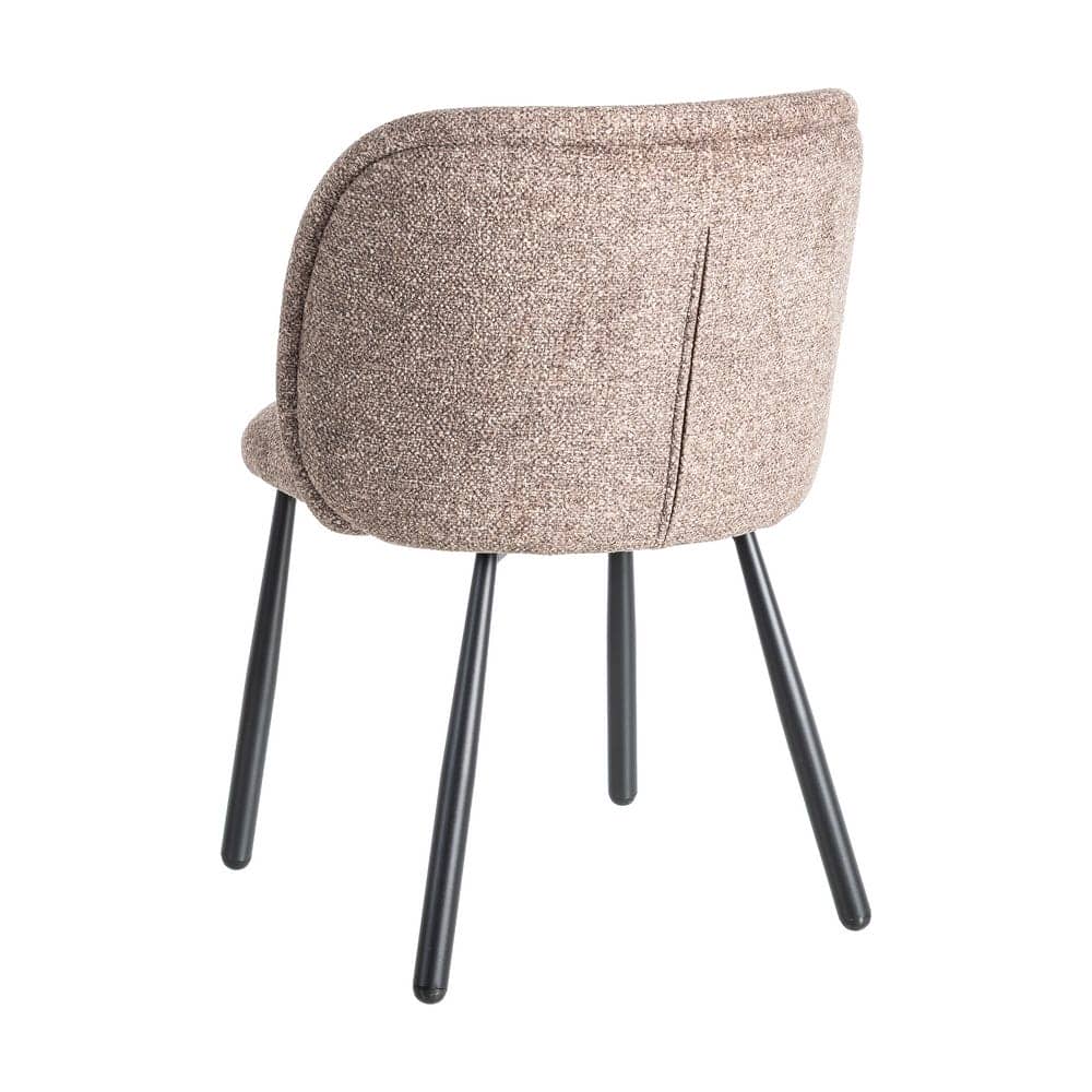 Silla Jaspeada Taupe Tejido 100% Poliéster y Patas de Hierro 56x56x78 cm - Imagen 4