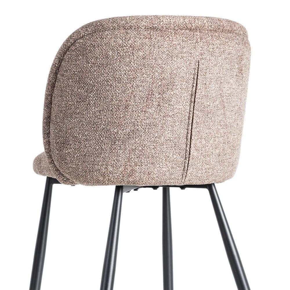 Silla Jaspeada Taupe Tejido 100% Poliéster y Patas de Hierro 56x56x78 cm - Imagen 5