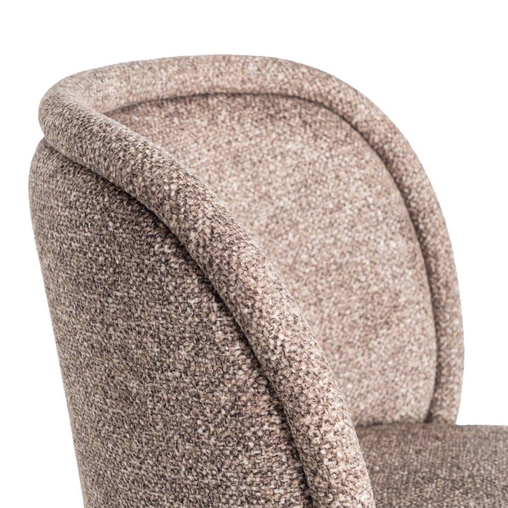 Silla Jaspeada Taupe Tejido 100% Poliéster y Patas de Hierro 56x56x78 cm - Imagen 7