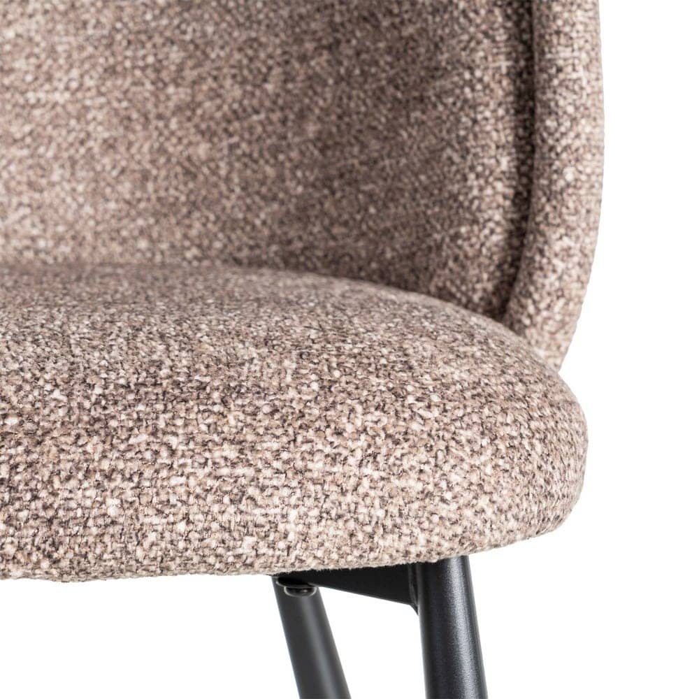 Silla Jaspeada Taupe Tejido 100% Poliéster y Patas de Hierro 56x56x78 cm - Imagen 8