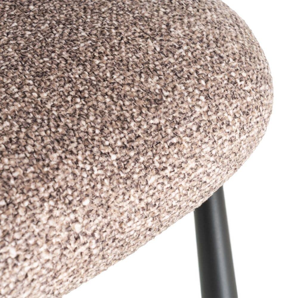 Silla Jaspeada Taupe Tejido 100% Poliéster y Patas de Hierro 56x56x78 cm - Imagen 10