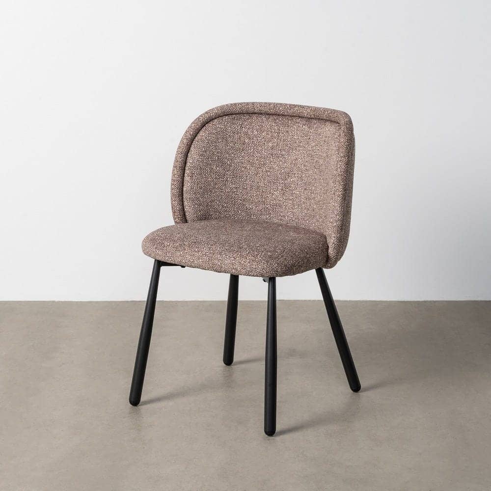 Silla Jaspeada Taupe Tejido 100% Poliéster y Patas de Hierro 56x56x78 cm - Imagen 12