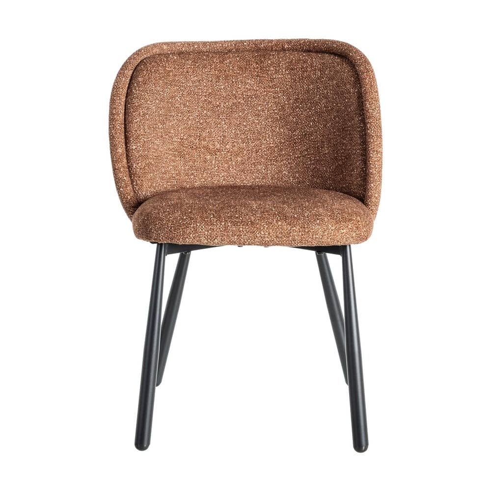Silla Jaspeada Ocre Tejido 100% Poliéster y Patas de Hierro 56x56x78 cm - Imagen 2