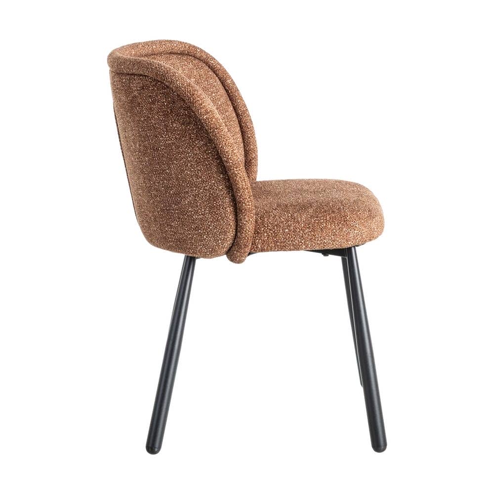 Silla Jaspeada Ocre Tejido 100% Poliéster y Patas de Hierro 56x56x78 cm - Imagen 3